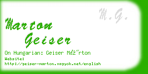 marton geiser business card